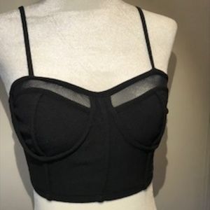 Sparkle & Fade Black Crop Bustier